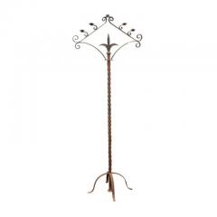 French Turn of the Century Iron Floor Standing Candelabra with Five Prickets - 3498407