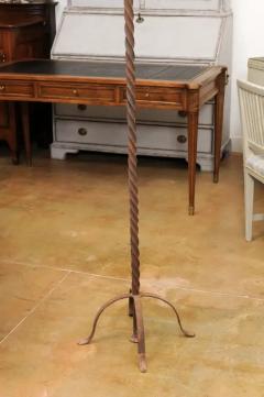 French Turn of the Century Iron Floor Standing Candelabra with Five Prickets - 3498410