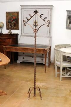French Turn of the Century Iron Floor Standing Candelabra with Five Prickets - 3498543