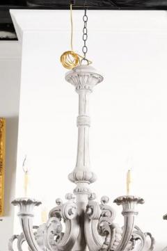 French Turn of the Century Painted Six Light Chandelier with Scrolling Arms - 3509298