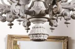 French Turn of the Century Painted Six Light Chandelier with Scrolling Arms - 3509405