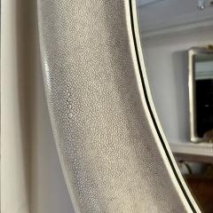 French Twentieth Century Large Circular Ivory Shagreen Mirror - 4238853