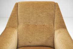 French Upholstered Lounge Chair with Footstool France 1960s - 3385332