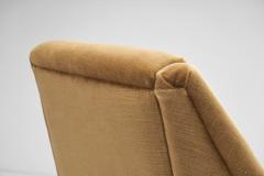 French Upholstered Lounge Chair with Footstool France 1960s - 3385334