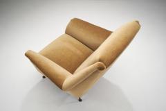 French Upholstered Lounge Chair with Footstool France 1960s - 3385335