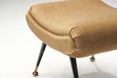French Upholstered Lounge Chair with Footstool France 1960s - 3385338