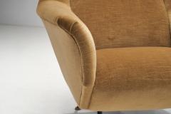 French Upholstered Lounge Chairs with Footstools France 1960s - 3090156