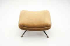 French Upholstered Lounge Chairs with Footstools France 1960s - 3090160