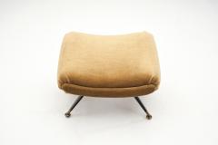 French Upholstered Lounge Chairs with Footstools France 1960s - 3090160