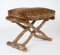 French Versailles Model Giltwood Stool with Leopard Fabric - 4290100