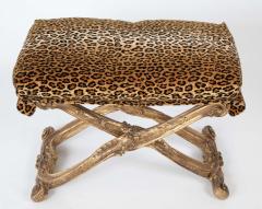 French Versailles Model Giltwood Stool with Leopard Fabric - 4290107