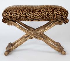 French Versailles Model Giltwood Stool with Leopard Fabric - 4290108