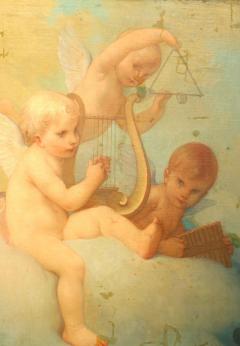 French Victorian 3 Cupids Painting - 4516384
