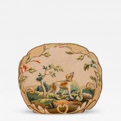 French Victorian Aubusson Pillow of a Dog in a Landscape - 4263143