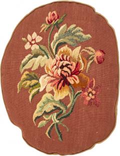 French Victorian Aubusson Pillow with Floral Design - 4263280
