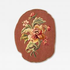 French Victorian Aubusson Pillow with Floral Design - 4263281