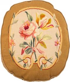 French Victorian Aubusson Pillow with Floral Design - 4263284