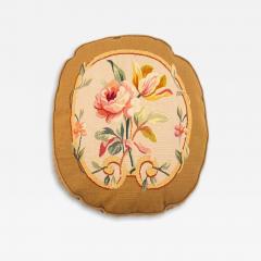 French Victorian Aubusson Pillow with Floral Design - 4263285