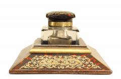 French Victorian Boule Brass Inkwell - 4652766