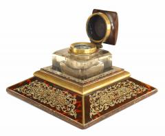 French Victorian Boule Brass Inkwell - 4652767