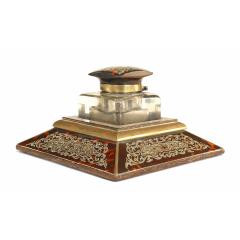 French Victorian Boule Brass Inkwell - 4662085
