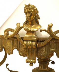 French Victorian Bronze Converted Gas Foliate Chandelier - 4630526