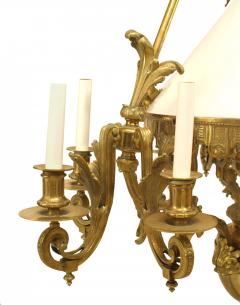 French Victorian Bronze Converted Gas Foliate Chandelier - 4630527