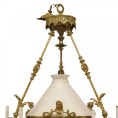 French Victorian Bronze Converted Gas Foliate Chandelier - 4630528