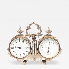 French Victorian Bronze Desk Clock - 4693599