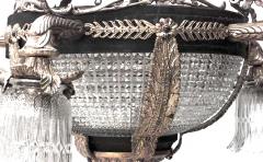 French Victorian Bronze Dore and Crystal Bowl Chandelier - 4629272