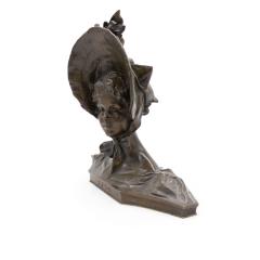 French Victorian Bronze Lady Bust - 4322089
