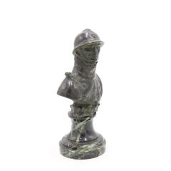 French Victorian Bronze Soldier Bust - 4670387