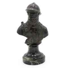 French Victorian Bronze Soldier Bust - 4709525