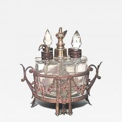 French Victorian Bronze and Crystal Perfume Bottle Set - 4230698