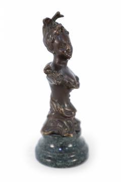 French Victorian Bust form Bronze and Marble Paperweight - 4668102