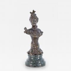 French Victorian Bust form Bronze and Marble Paperweight - 4700672