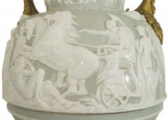 French Victorian Celadon and White Porcelain Palace Vase - 4200518