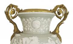 French Victorian Celadon and White Porcelain Palace Vase - 4200519