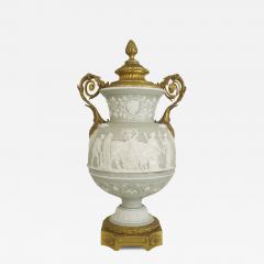 French Victorian Celadon and White Porcelain Palace Vase - 4263148