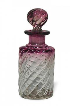 French Victorian Cranberry Baccarat Crystal Perfume Bottle - 4676011