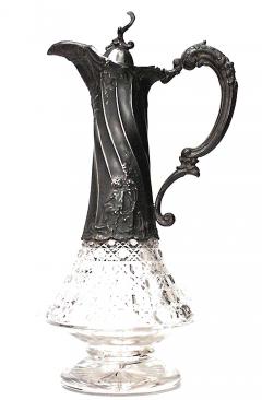 French Victorian Crystal and Pewter Decanter - 4666166