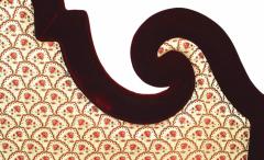 French Victorian Damask Upholstered King Headboard - 2799878