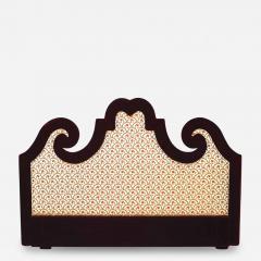 French Victorian Damask Upholstered King Headboard - 2802016
