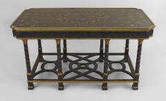 French Victorian Ebony Inlaid Center Table - 1424411