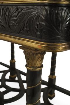 French Victorian Ebony Inlaid Center Table - 1424414
