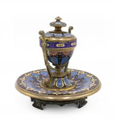 French Victorian Enamel Urn Inkwell - 4322781