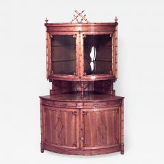 French Victorian Faux Bamboo Maple Corner Cabinet - 668142