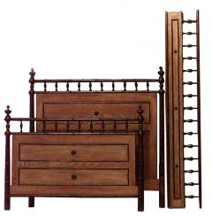 French Victorian Faux Bamboo Wooden Twin Bed - 4717988