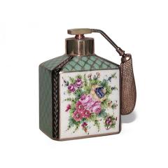 French Victorian Floral Porcelain Perfume Atomizer - 4742262