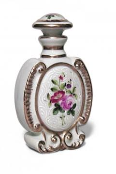 French Victorian Floral Porcelain Perfume Bottle - 4673519